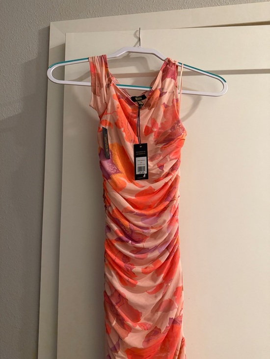 AFRM Dresses & Skirts - Pink Coral Ruched Midi Dress